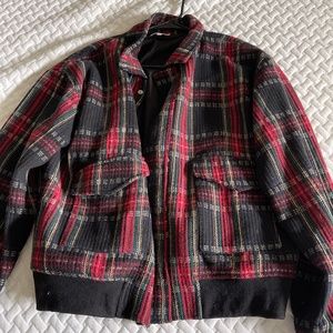 Blue red and green bomber